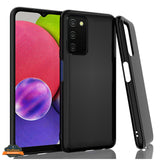 For Samsung Galaxy A03s (2022) Ultra Slim Thin Transparent Silicone Soft Skin Flexible TPU Gel Rubber Candy Gummy Protective Hybrid Black Phone Case Cover