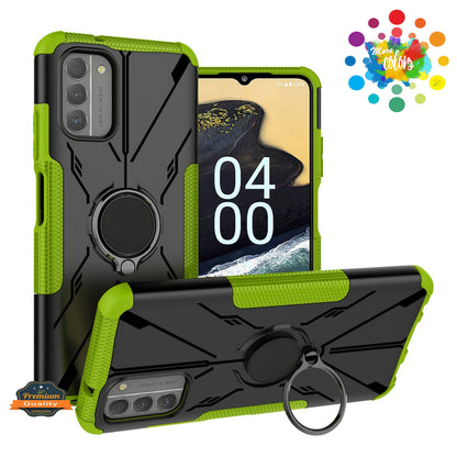 For Nokia G100 4G Hybrid 2in1 Rugged Hard TPU Shock-Absorbing with Magnetic Rotatable Ring Kickstand  Phone Case Cover