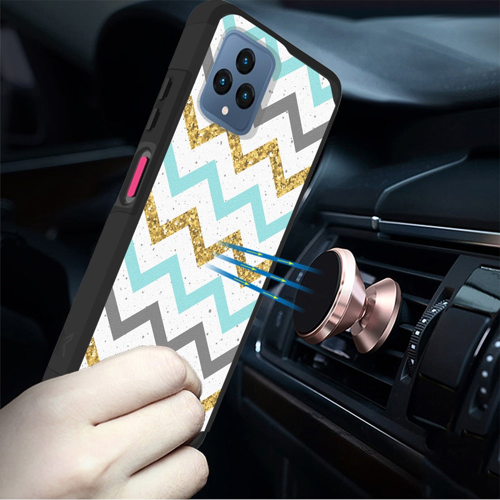 For Cricket Innovate E 5G (E Version 2022) Graphic Design Pattern Hard PC TPU Tough Hybrid Shockproof Frame  Phone Case Cover