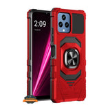 For T-Mobile Revvl 6 Pro 5G /Revvl 6 5G Hybrid Magnetic Car Mount 360° Rotating Ring Kickstand Stand Holder Armor  Phone Case Cover