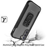 For Samsung Galaxy S22+ Plus Clear Military Grade Design Hybrid with Ring Holder Kickstand [Magnetic Car Mount Feature]  Phone Case Cover