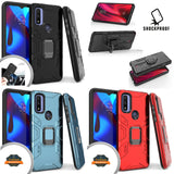For Motorola Moto G Pure Hybrid Heavy Duty Armor Protective Bumper with 360° Degree Ring Holder Kickstand [Military-Grade]  Phone Case Cover