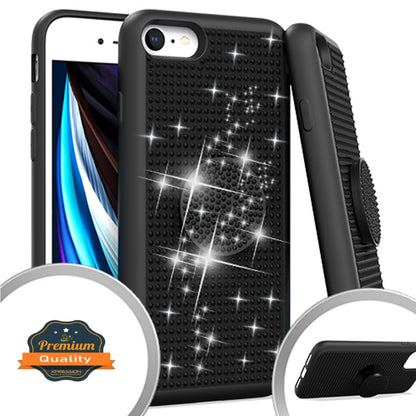 For Apple iPhone 14 Plus /Pro Max Luxury Glitter Sparkle Bling Rugged Hybrid Slim with Collapsible Stand Ring Holder Hard  Phone Case Cover