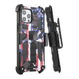 For Apple iPhone 13 Pro (6.1") Hybrid 3in1 Combo Holster Belt Clip with Kickstand, Full-Body Protective Military-Grade  Phone Case Cover