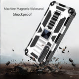 For Motorola Moto G Pure Heavy Duty Stand Hybrid Shockproof [Military Grade] Rugged Protective with Built-in Kickstand Fit Magnetic Car Mount Silver Phone Case Cover