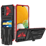 For Samsung Galaxy A13 5G Wallet Credit Card Holder ID Slot Hidden Back Pocket with Kickstand Dual Layer Armor Hard Shell Hybrid  Phone Case Cover