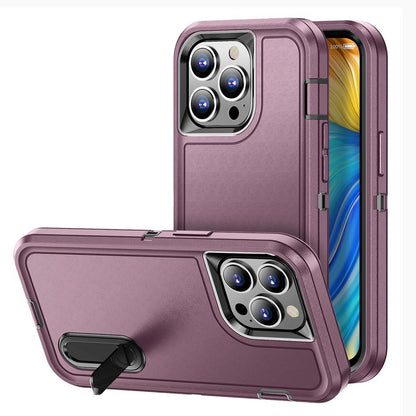 For Apple iPhone SE 3 (2022) SE/8/7 Hybrid 3 Layers 3in1 Hard PC Shockproof with Kickstand Heavy Duty TPU Rubber  Phone Case Cover