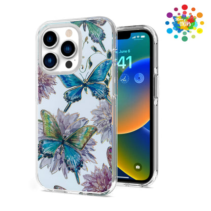 For Apple iPhone 14 /Plus Pro Max Stylish Gold Layer Printing Design Hybrid Rubber TPU Shockproof Armor Rugged  Phone Case Cover