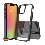 For Motorola Moto One 5G, Moto G 5G Plus Crystal Clear Back Panel + TPU Hybrid Thin Slim Hard Shockproof Defender Anti-Drop Black Phone Case Cover