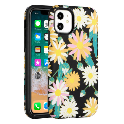 For Apple iPhone 14 Pro Max (6.7") Bliss Floral Stylish Design Hybrid Rubber TPU Hard Shockproof Armor Slim  Phone Case Cover