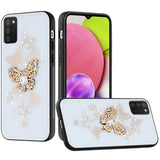 For Samsung Galaxy A03S Diamonds 3D Bling Sparkly Glitter Ornaments Engraving Hybrid Armor Rugged Metal Fashion  Phone Case Cover