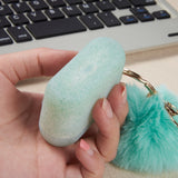 For Apple AirPods Series 3 (2021) Silicone Skin Cute Fur Ball Ornament Keychain 3 in 1 Fashion Thick TPU Gummy Luxury Soft Protective Earphone Mint Green Phone Case Cover