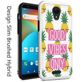 For AT&T Fusion Z, Motivate Cute Design Printed Pattern Fashion Brushed Texture Shockproof Dual Layer Hybrid Slim Rubber Protective  Phone Case Cover