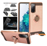For Motorola Moto One 5G, Moto G 5G Plus Hybrid 360° Ring Armor Shockproof Dual Layers Rugged 2 in 1 Holder with Ring Stand Rose Gold Phone Case Cover