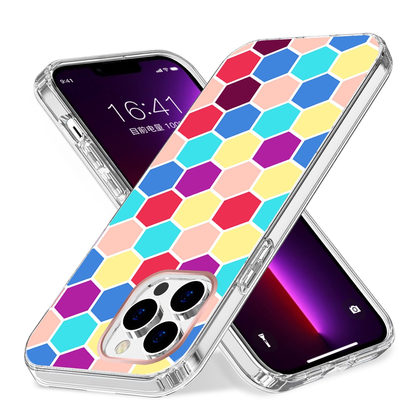 For Apple iPhone 14 (6.1") Creative Stylish Fashion Design Hybrid Rubber TPU Hard PC Shockproof Slim Fit  Phone Case Cover