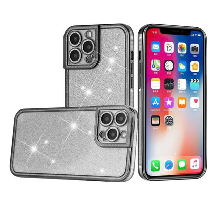 For Apple iPhone 13 Pro Max Luxury Chromed Edge Glitter Star Bling Thick TPU Shiny Bling Protective Frame  Phone Case Cover