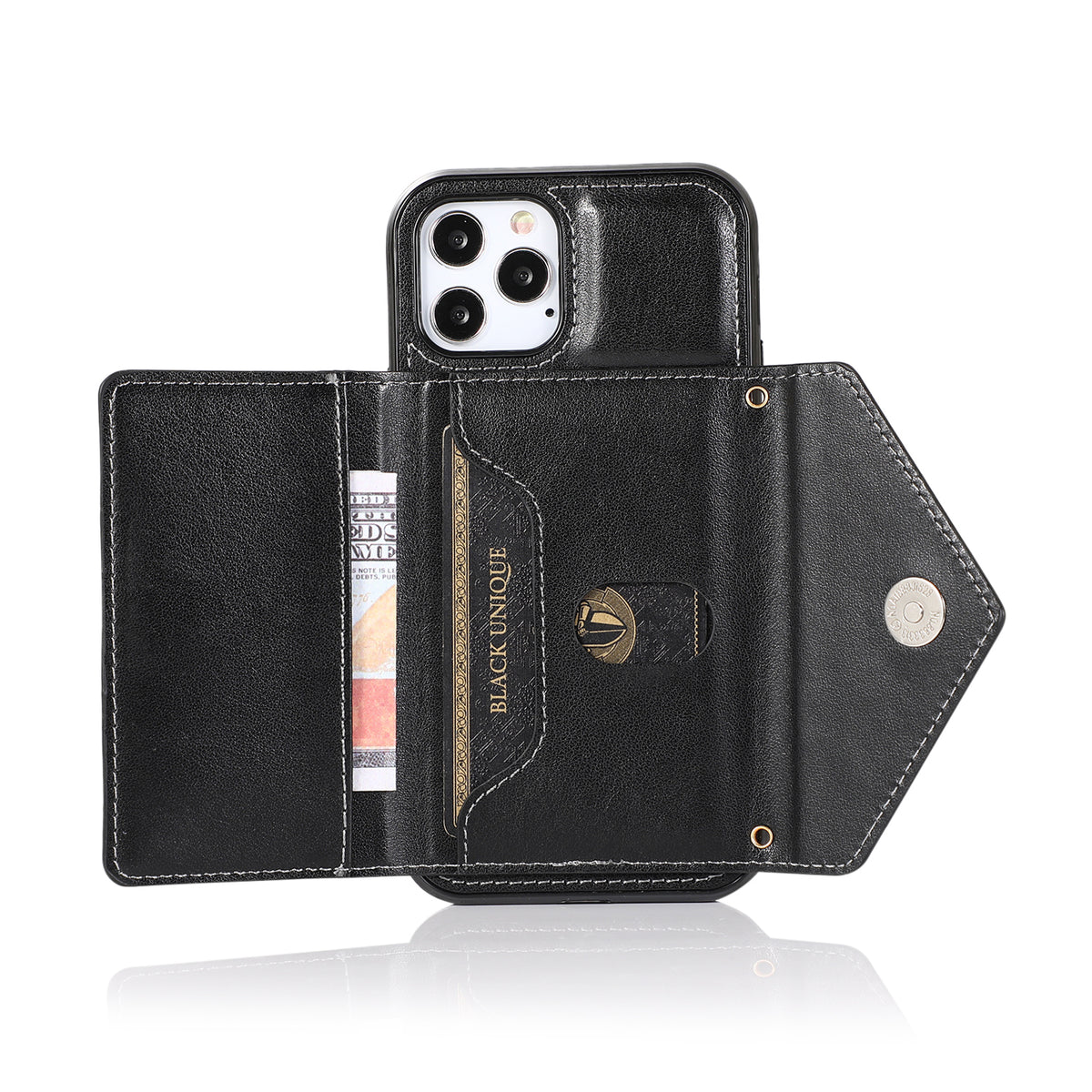 For Apple iPhone 14 /Plus Pro Max Wallet Case Credit Card ID Money Holder Lanyard Neck Strap Flip PU Leather  Phone Case Cover