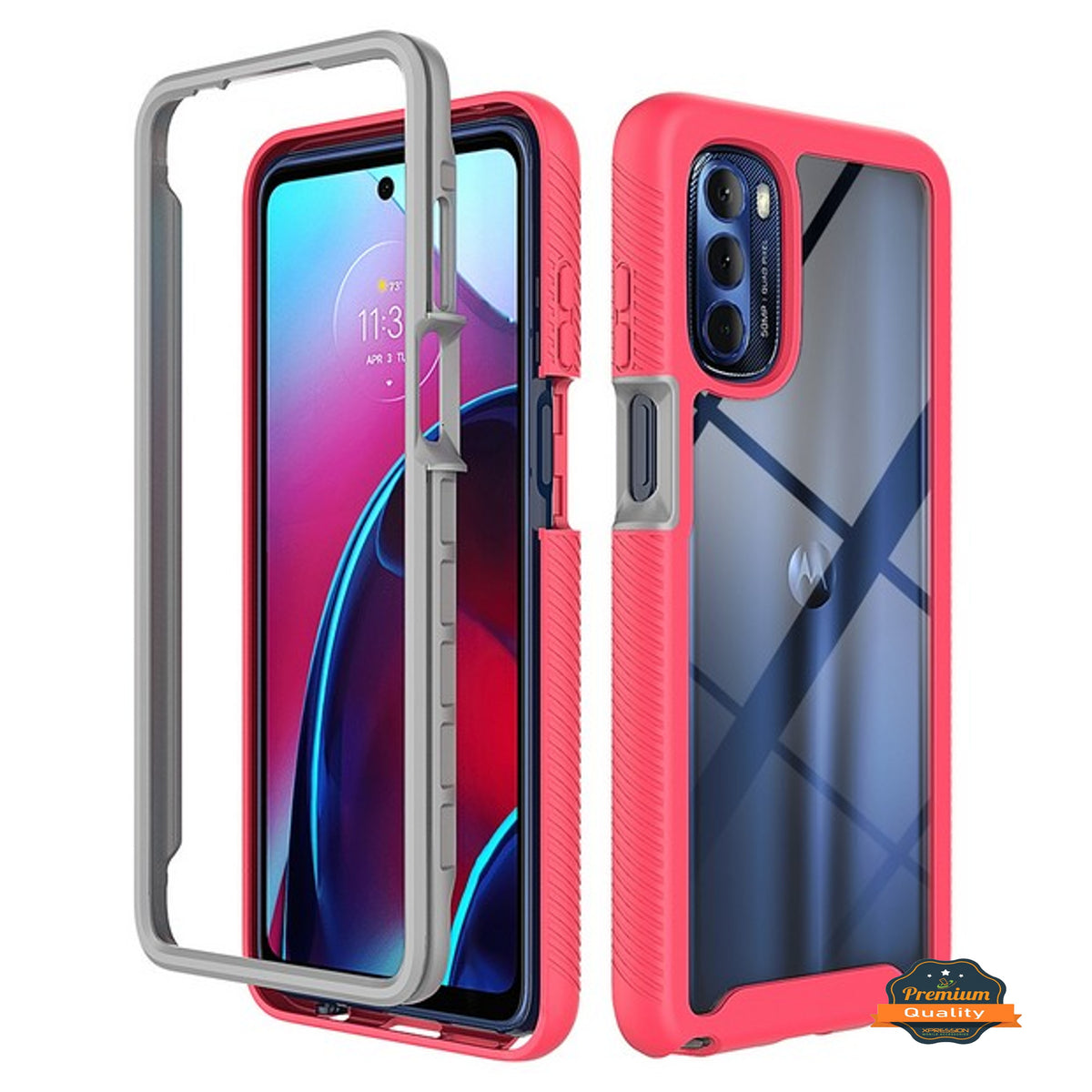 For Motorola Moto G 5G 2022 Frame Armor Slim Hybrid Double Layer Hard PC + TPU Transparent Back Rugged Shockproof  Phone Case Cover