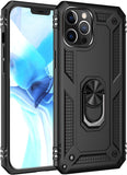 For Apple iPhone 14 Plus (6.7") Shockproof Hybrid Dual Layer PC + TPU with Ring Stand Metal Kickstand Heavy Duty Armor  Phone Case Cover