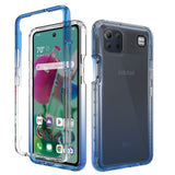 OnePlus 8T 5G Crystal Clear Two Tone Transparent Shockproof Rugged Heavy Duty Bumper Hybrid Back Transparency TPU Shockproof Protective Cover High Impact Resistant Cases