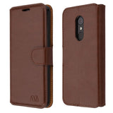 For Alcatel Revvl 2 / 3 / T-Mobile Revvl 2 PU Leather Wallet with Credit Card Holder Storage Folio Flip Pouch Stand Brown Phone Case Cover