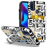 For Motorola Moto G Pure Stylish Wallet Case Designed Credit Card Holder & Magnetic Kickstand Ring Heavy Duty Hybrid Armor  Phone Case Cover