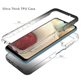For Samsung Galaxy S21 FE /Fan Edition Dual Layer Hybrid Clear Gradient Two Tone Transparent Shockproof Rubber TPU Frame  Phone Case Cover