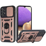 For Motorola Edge 2021 Hybrid Cases with Slide Camera Lens Cover and Ring Holder Kickstand Rugged Dual Layer Heavy Duty  Phone Case Cover