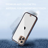 For Apple iPhone 13 /Pro Max Hybrid PC Bumper Plating with Raised Camera Protection Shockproof Slim Frame TPU Protective  Phone Case Cover