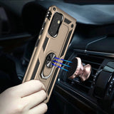 For Motorola Moto One 5G, Moto G 5G Plus, Moto One Lite Hybrid Durable 360 Degree Rotatable Ring Stand Holder Kickstand Fit Magnetic Car Mount Gold Phone Case Cover