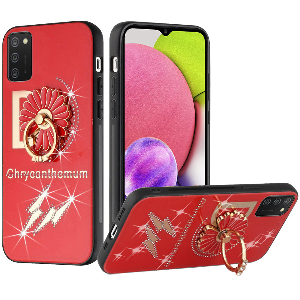 For Apple iPhone 14 Plus (6.7") Diamond 3D Bling Sparkly Glitter Ornaments Engraving Hybrid Ring Stand Fashion  Phone Case Cover