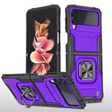 For Samsung Galaxy Z Flip 3 5G Armor Hybrid with Ring Holder Kickstand Shockproof Heavy-Duty Durable Rugged Dual Layer  Phone Case Cover