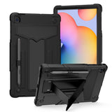 Case for Samsung Galaxy Tab S6 Lite 10.4" Tough Hybrid Kickstand Vertical 3in1 Shockproof Anti-Scratch PC + Silicone Aromr Tablet Black Tablet Cover