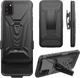 For Apple iPhone 11 (6.1") Hybrid Armor Kickstand with Swivel Belt Clip Holster Heavy Duty Defender Shockproof Rugged Black Phone Case Cover
