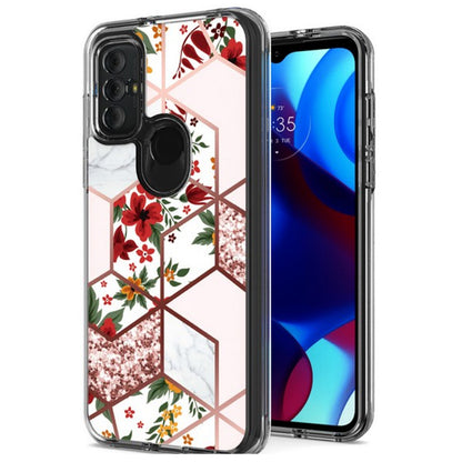 For AT&T Maestro 3 Stylish Hybrid Fashion Marble Trendy IMD Design Hard Back PC Shockproof TPU Protective  Phone Case Cover