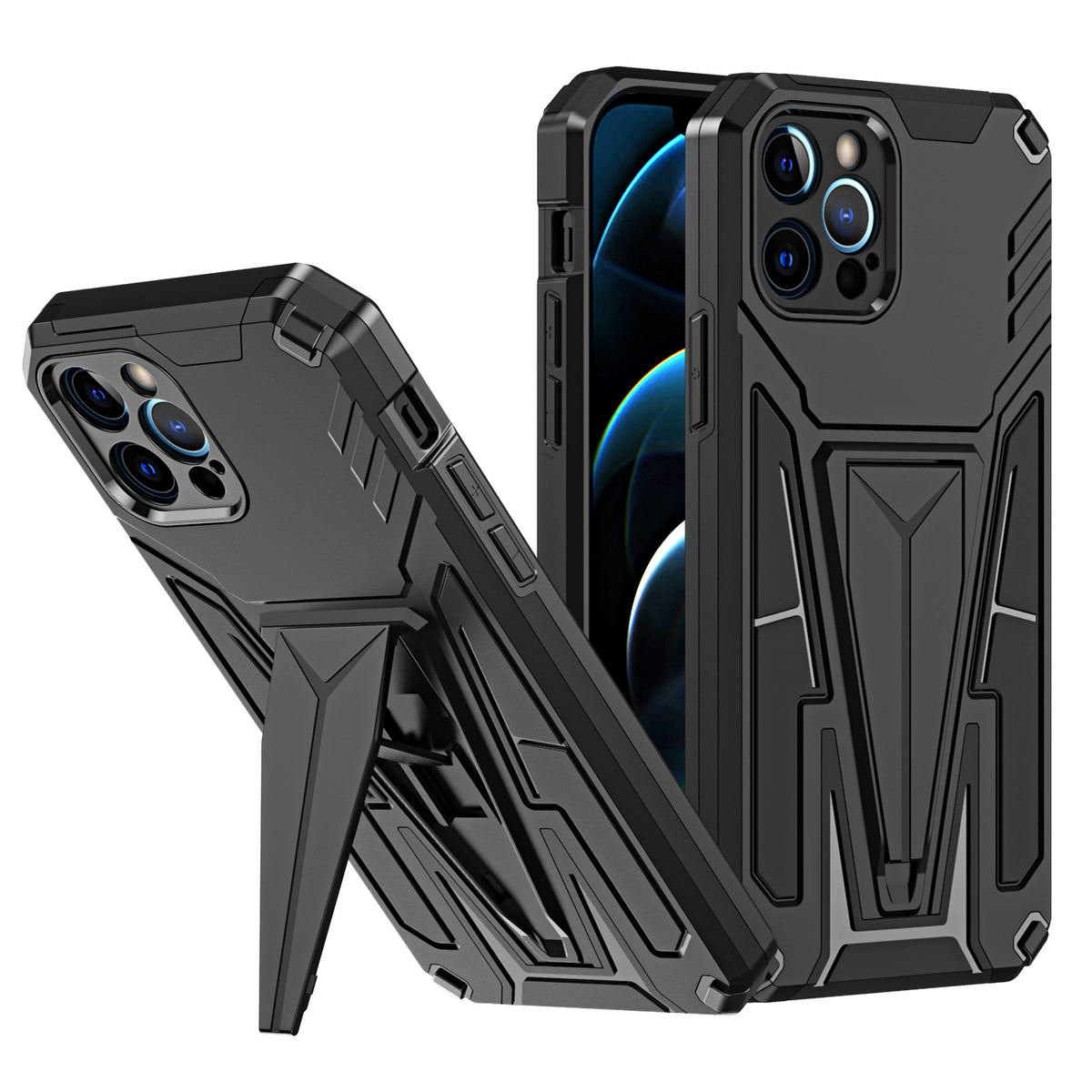 For Apple iPhone 14 /Plus Pro Max Heavy Duty Protection Hybrid Kickstand Rugged Shockproof Military Grade Dual Layer  Phone Case Cover