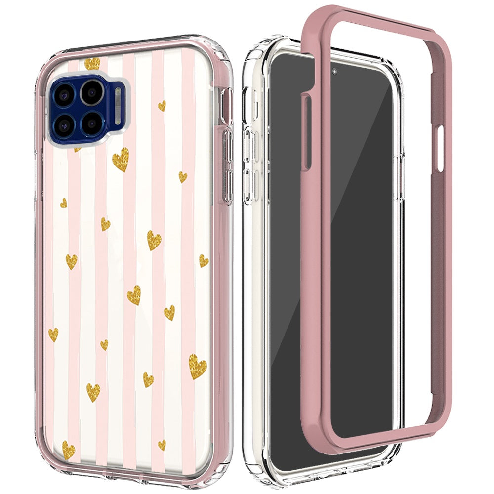 For Apple iPhone 14 (6.1") Beautiful Design 3 in 1 Hybrid Triple Layer Armor Hard PC Plastic Rubber TPU Frame  Phone Case Cover