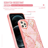 For Apple iPhone 13 /Pro Max Geometric Marble Design Pattern Soft TPU Rubber Hybrid Hard PC Shockproof Bumper  Phone Case Cover