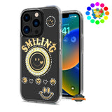 For Apple iPhone 13 /Pro Max Smiling Glitter Ornament Bling Sparkle with Ring Stand Hybrid Slim TPU + Hard Back Shell  Phone Case Cover