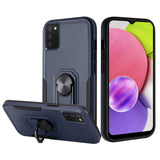 For Samsung Galaxy A03S Hybrid Tough Strong Dual Layer Hard PC with Flat Magnetic Ring Stand Heavy-Duty Armor Design  Phone Case Cover