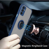 For Samsung Galaxy Note 8 Hybrid Protective PC TPU Shockproof with 360° Rotation Ring Magnetic Stand & Covered Camera Blue Phone Case Cover
