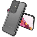 For Samsung Galaxy S22 Hybrid Aluminum Alloy Metal Clear Transparent Back PC TPU Bumper Frame Armor Shockproof  Phone Case Cover