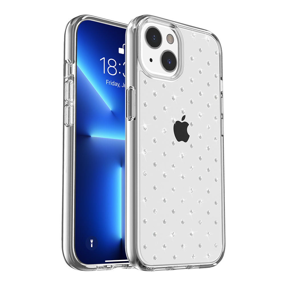 For Apple iPhone 14 /Pro Max Clarity Diamond Bling Sparkle Hybrid Hard PC Shell & Soft TPU Shock-Absorption Bumper  Phone Case Cover