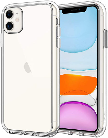 For Apple iPhone 14 Pro Max (6.7") Hybrid Slim Clear Transparent Shock-Absorption Bumper with TPU + Hard PC Back Frame Clear Phone Case Cover