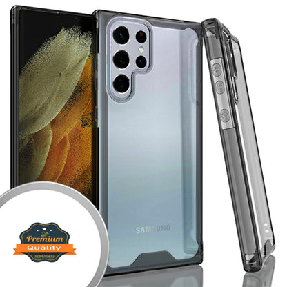 For Samsung Galaxy S23 /Plus /Ultra Slim Fit Frame Shockptoof Hybrid Rubber Silicone Gummy TPU Clear Hard Back Protective  Phone Case Cover