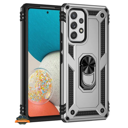 For Samsung Galaxy A23 5G Shockproof Hybrid Dual Layer PC + TPU with Ring Stand Metal Kickstand Heavy Duty Armor Shell  Phone Case Cover