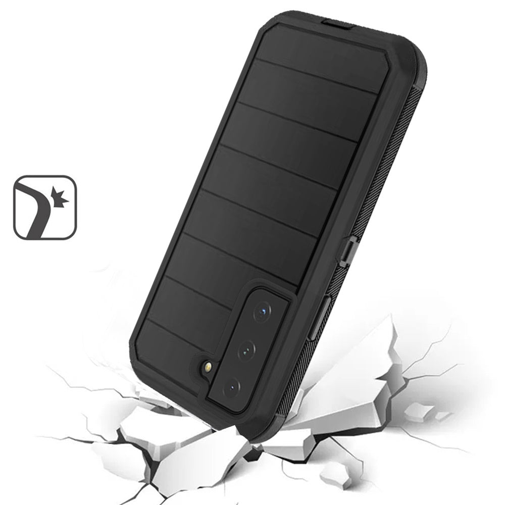 For Apple iPhone 13 Pro Max 6.7" Combo 3in1 Holster Heavy Duty Rugged with Swivel Belt Clip and Kickstand Black Phone Case Cover