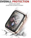 For Apple Watch 40mm Series SE 6 Crystal Clear Screen Protector Snap-on Full Cover Shell Rubber TPU + Hard PC Frame for iWatch Series SE/6/5/4 Clear Phone Case Cover