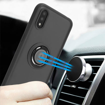 For Samsung Galaxy A23 5G Transparent Hybrid PC Magnetic Ring Stand (work with Car Mount) Detachable Frame Bumper  Phone Case Cover