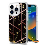 For Apple iPhone 14 /Pro Max Stylish Hybrid Fashion Marble Trendy Design Hard Back PC Shockproof TPU Rubber  Phone Case Cover
